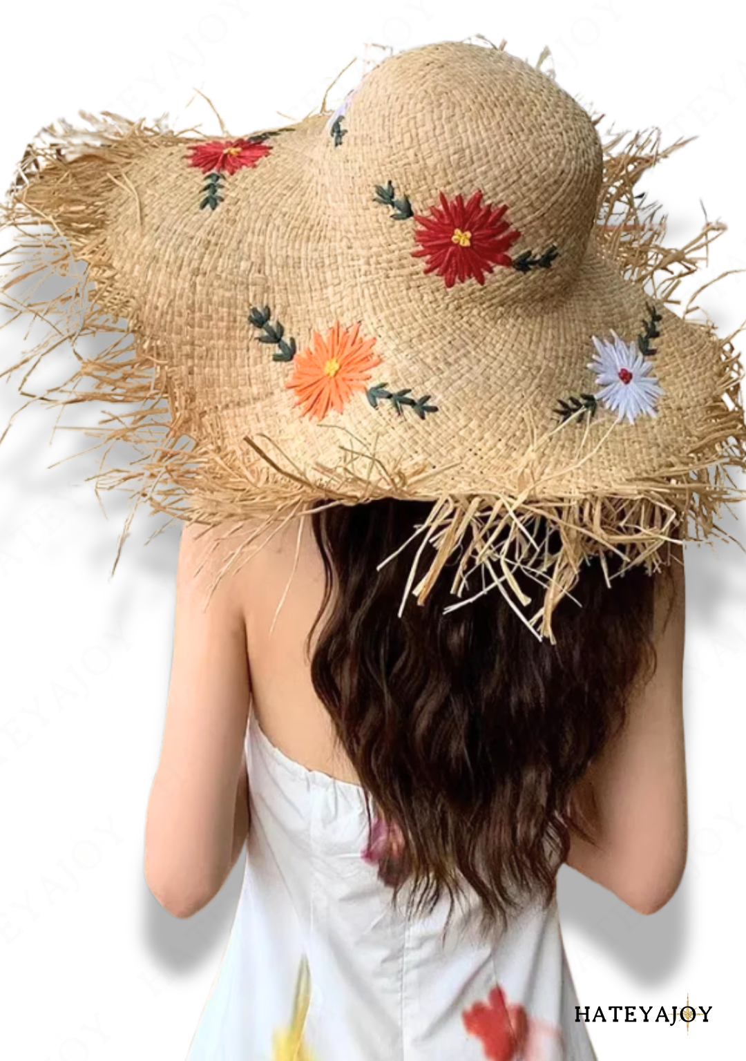 Chapeau De Paille Bord Efilé | Flora