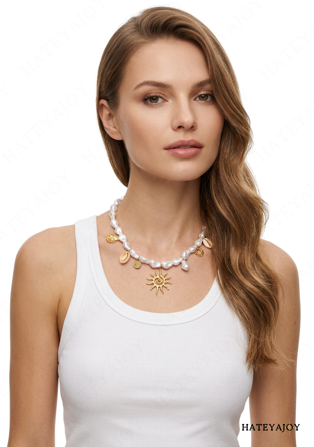 Collier Perles Coquillage Soleil<br>Sunny