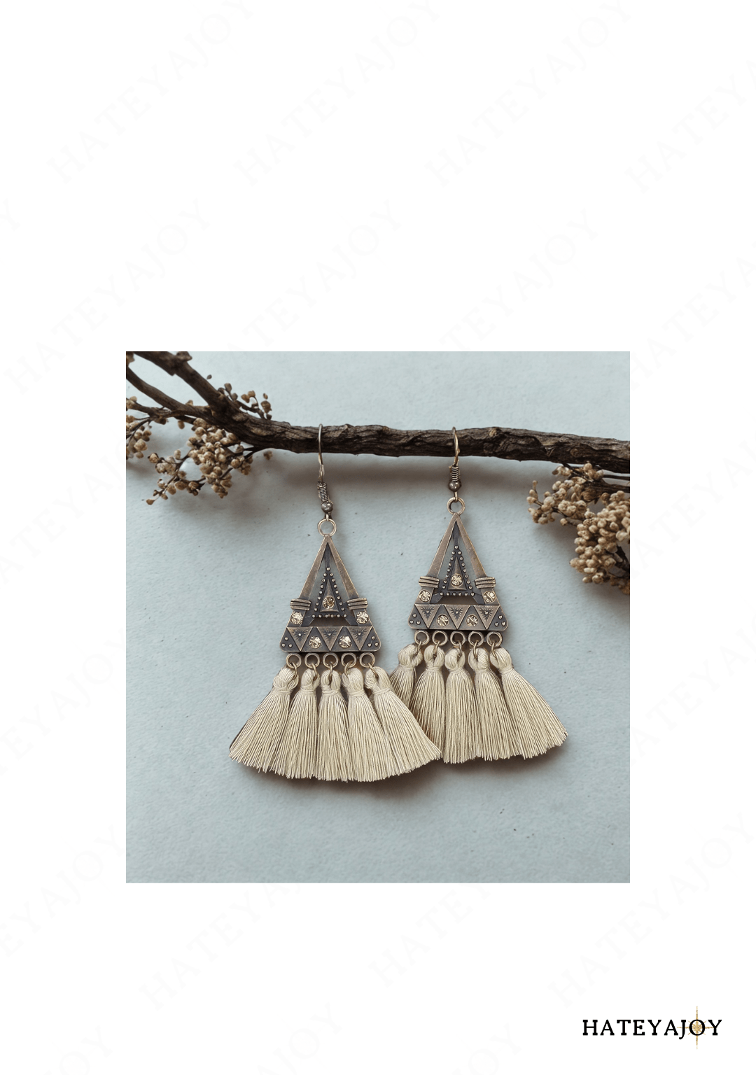 Boucles d’oreilles Triangle Pompons Azthèk