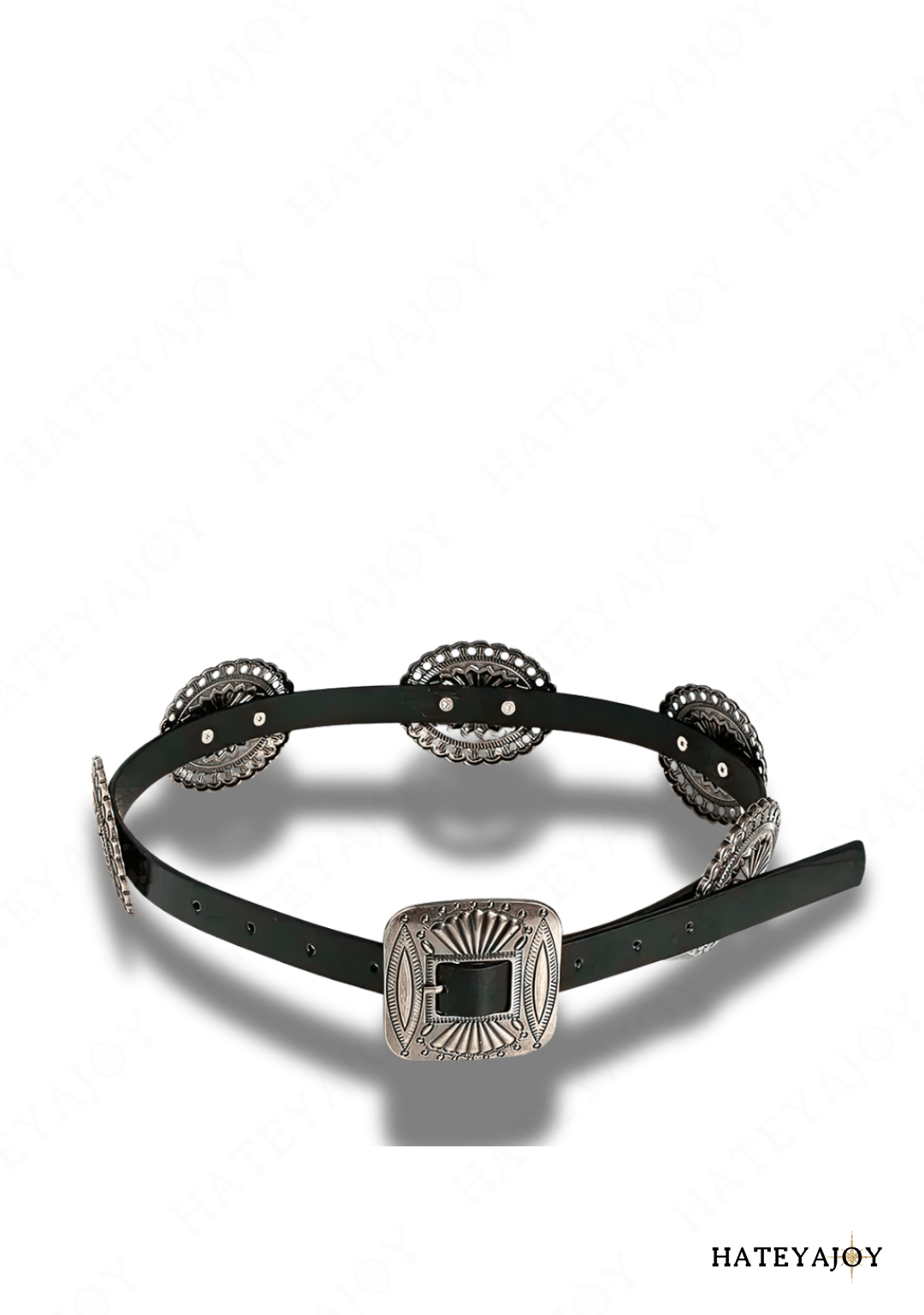 Ceinture Boucles Métal Boho Cowboy | Djones | HateyaJoy Noir / 100 cm