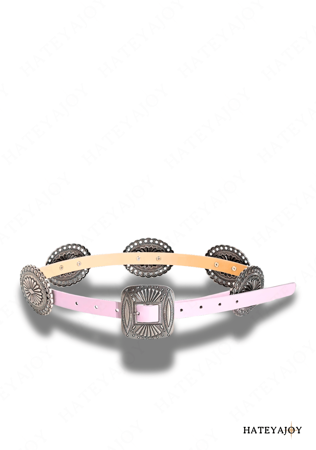 Ceinture Boucles Métal Boho Cowboy | Djones | HateyaJoy Rose / 100 cm