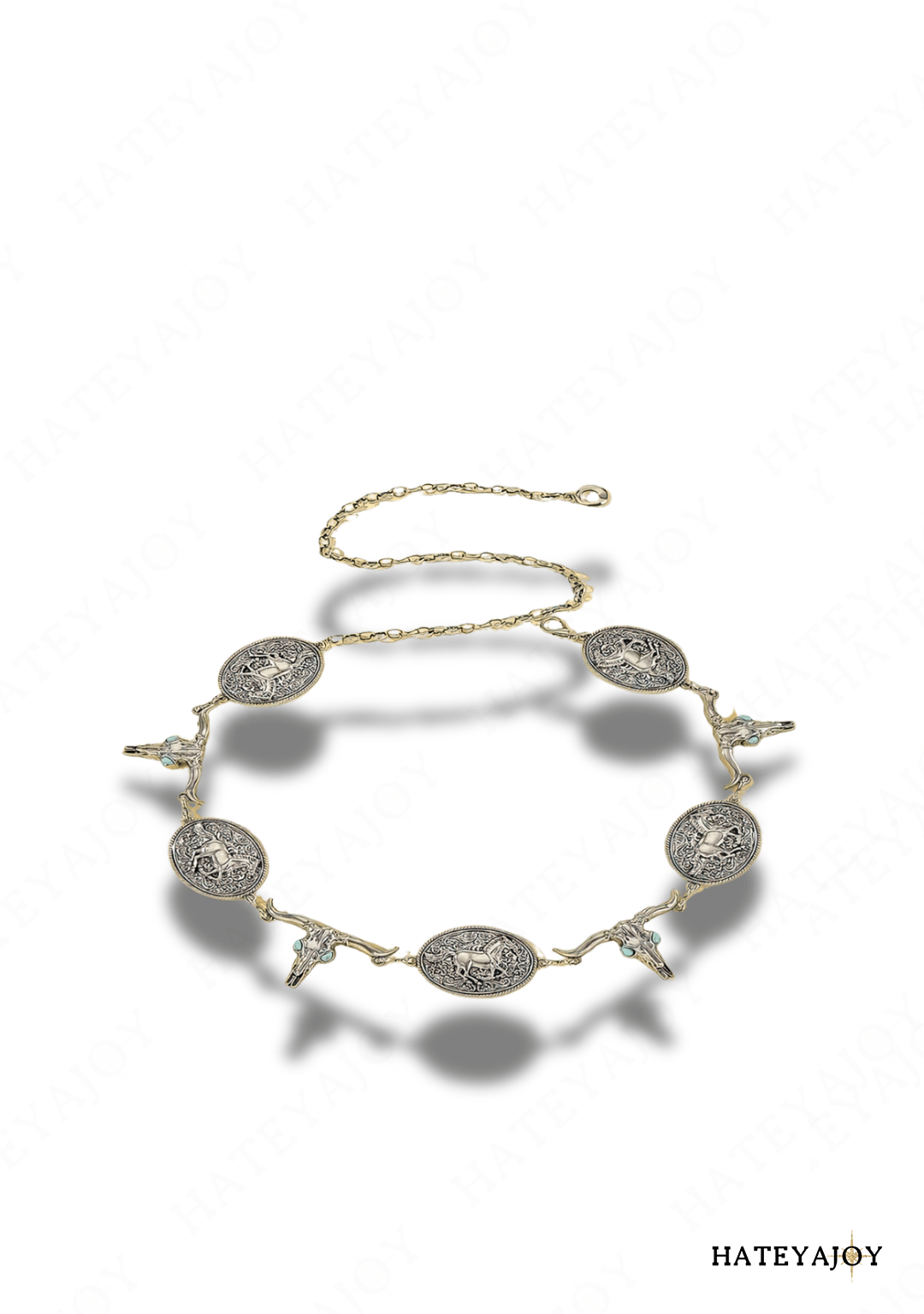 Ceinture Chaîne Métal Western Horse Dusty