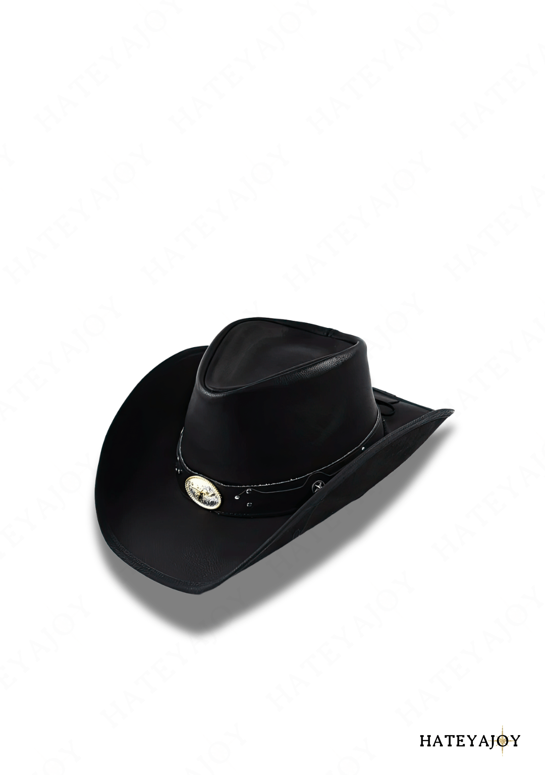 Chapeau Cowboy Western 100% Cuir Large Bord Boho Style | Austin | HateyaJoy Noir / Taille Unique