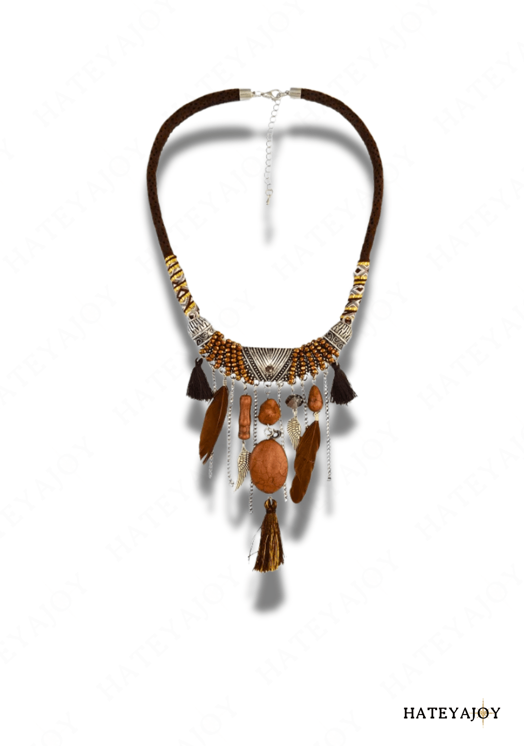 Collier Bohème Style Africain | Lewa | HateyaJoy Marron