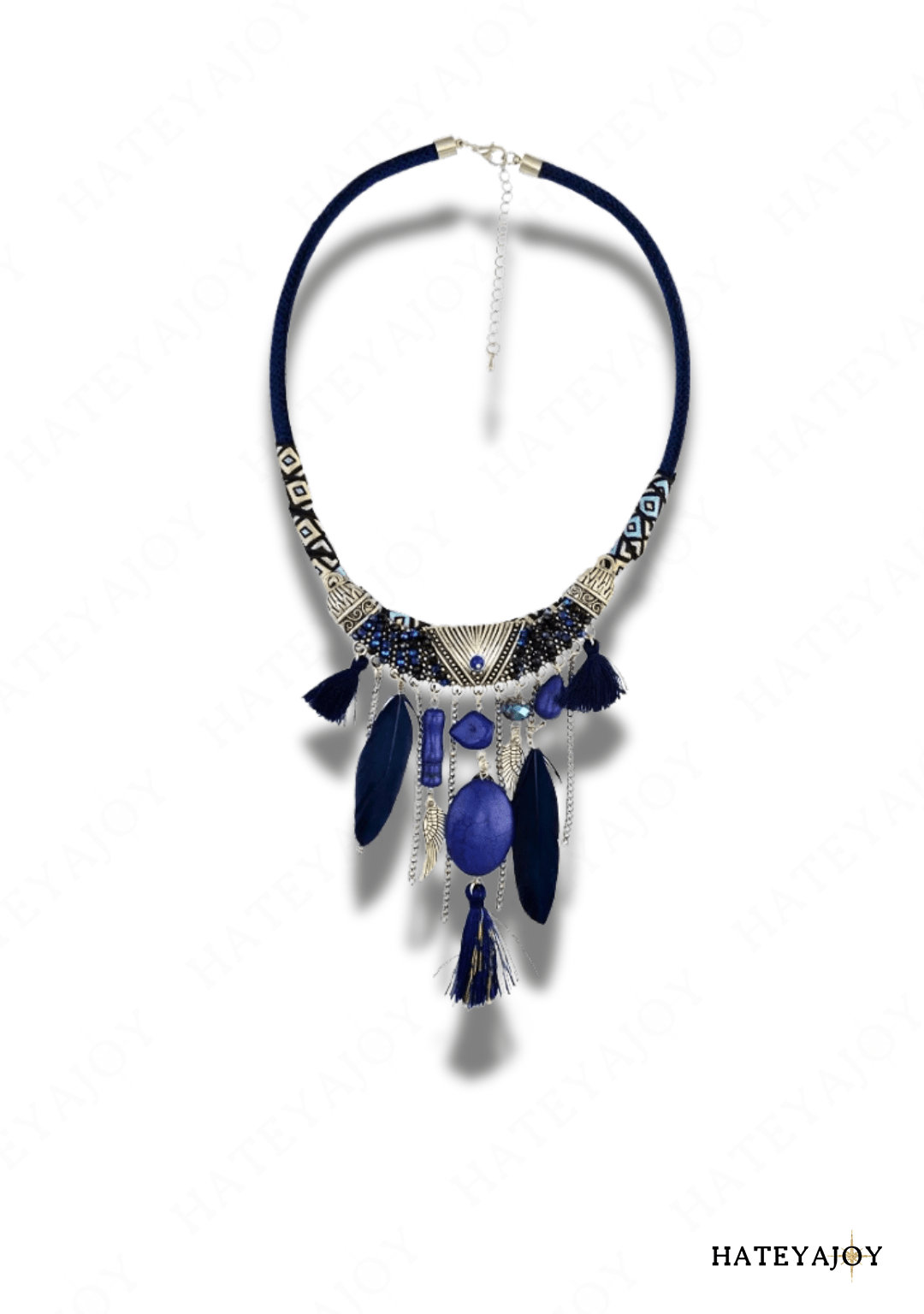 Collier Bohème Style Africain | Lewa | HateyaJoy Noir Bleu