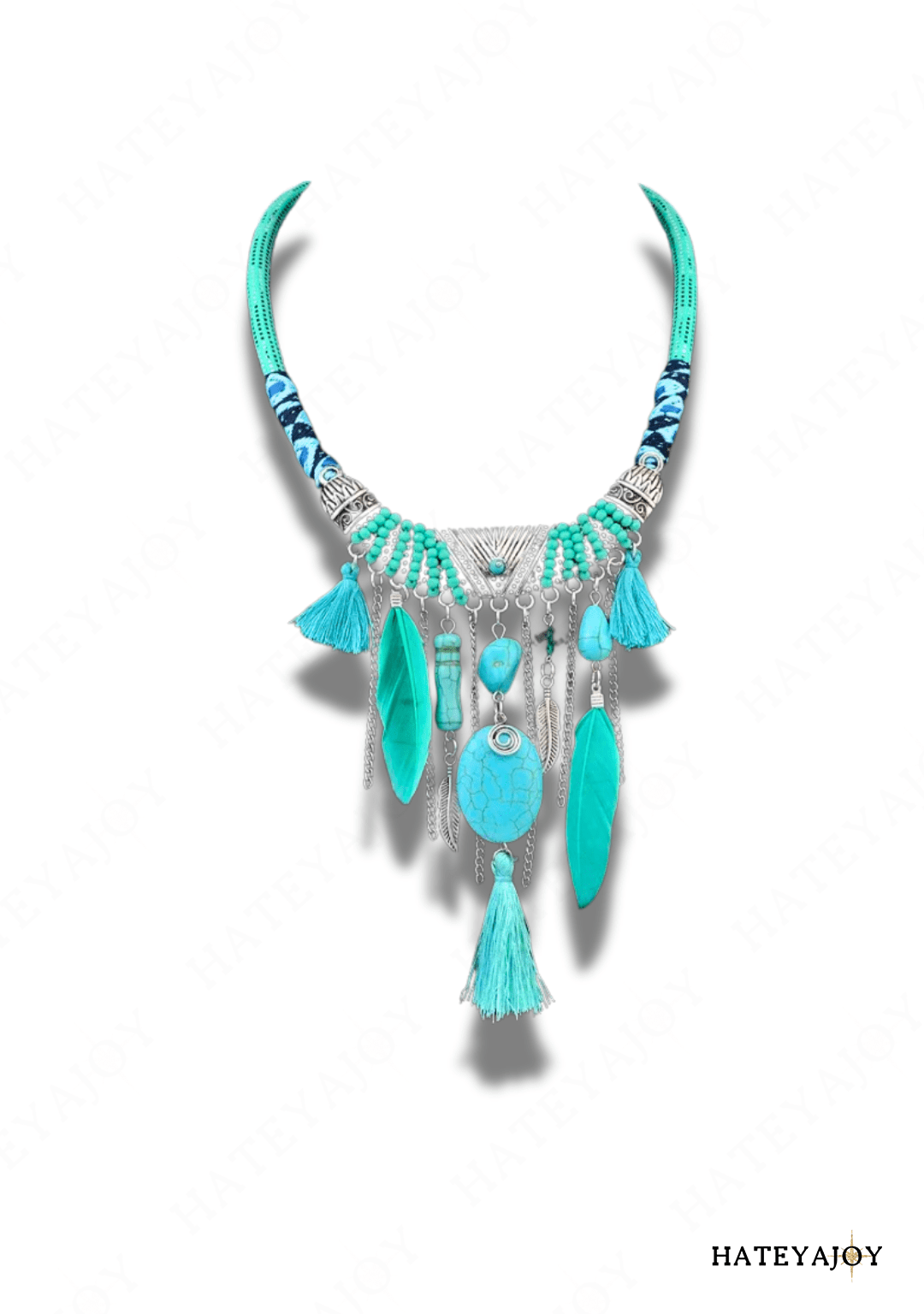 Collier Bohème Style Africain | Lewa | HateyaJoy Turquoise
