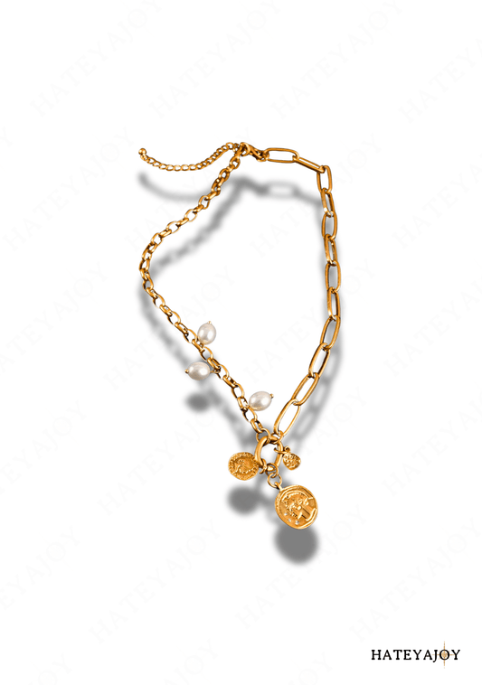 Collier Différentes Chaînes Perles & Pièces <br>Lyos