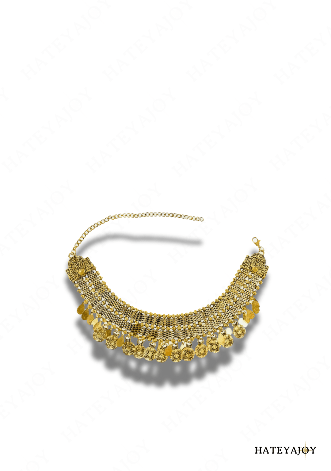 Collier Ras de Cou Pièces Bohème | Anyma | HateyaJoy Doré