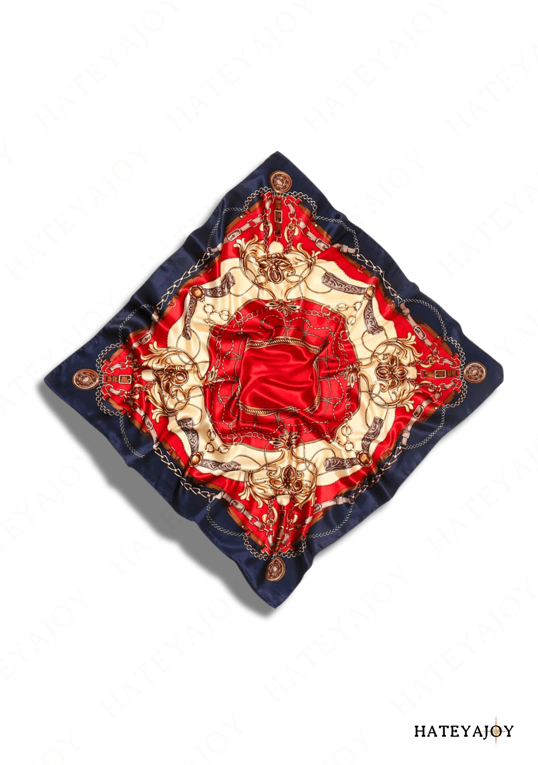 Foulard Carré Femme Effet Soie Imprimé | Wild Soul | HateyaJoy Bleu Marine / 90 x 90