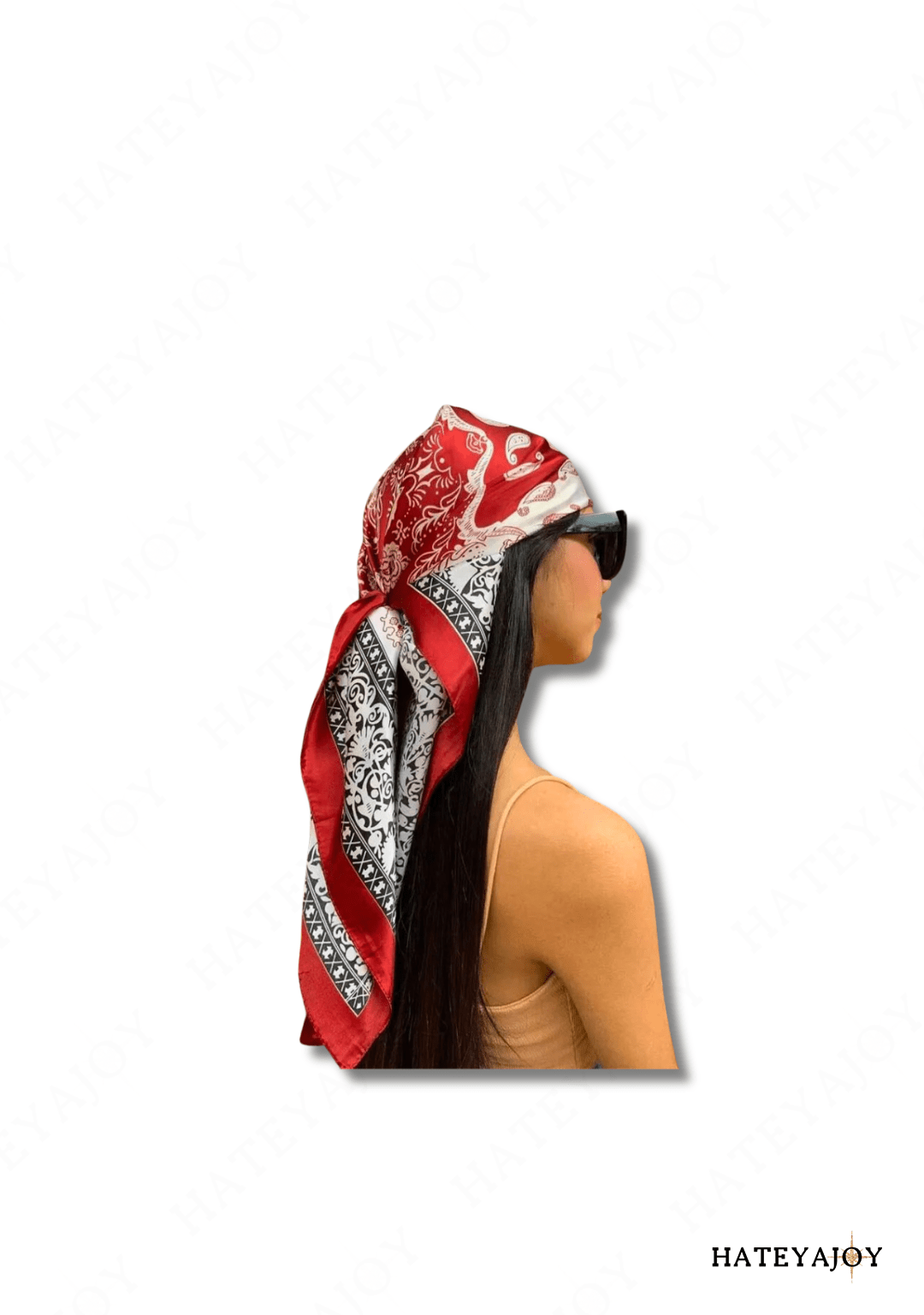 Foulard Carré Femme Effet Soie Imprimé | Wild Soul | HateyaJoy Rouge / 90 x 90
