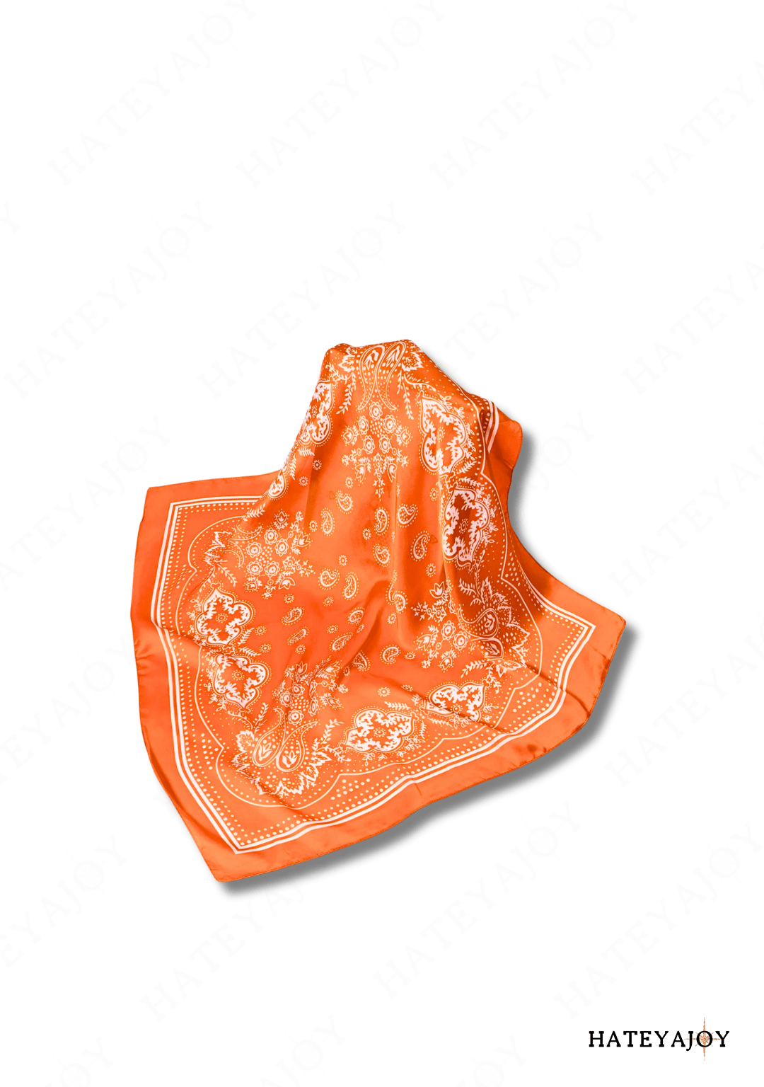 Foulard Carré Satin Femme Boho<br>Wild Soul | HateyaJoy Orange / 70 x 70