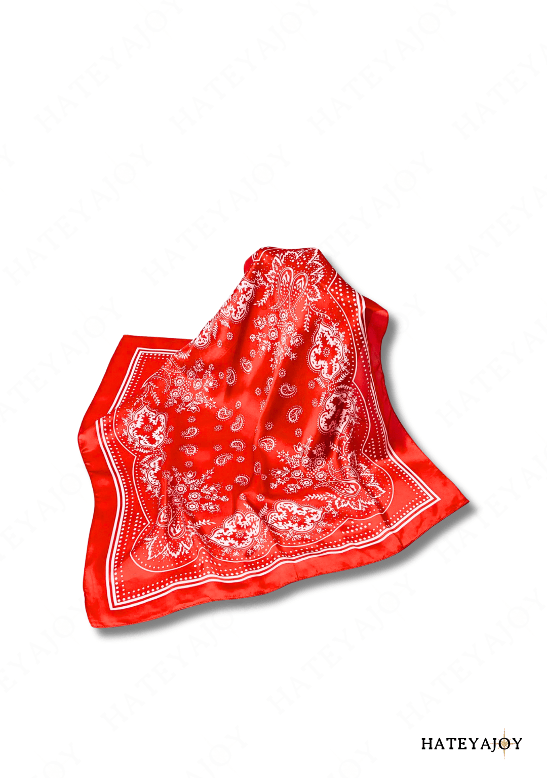 Foulard Carré Satin Femme Boho<br>Wild Soul | HateyaJoy Rouge / 70 x 70