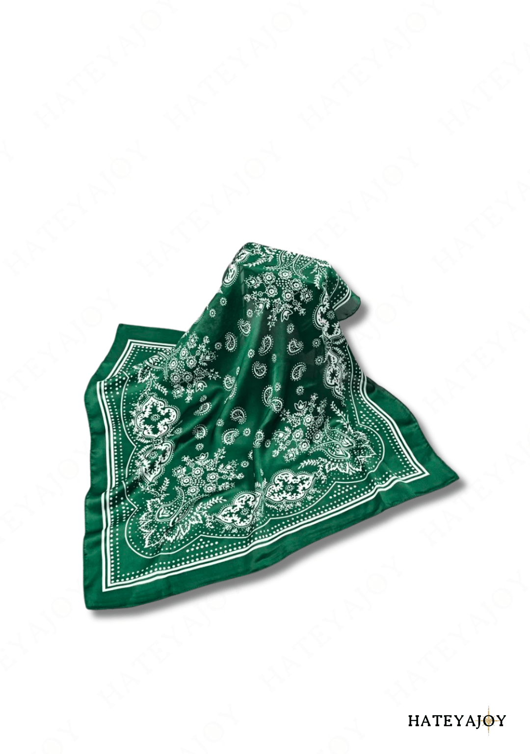 Foulard Carré Satin Femme Boho<br>Wild Soul | HateyaJoy Vert / 70 x 70