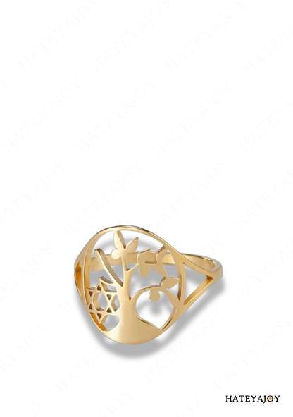 Bague Arbre De Vie Acier Inoxydable | Blythe