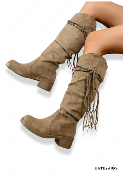 Bottes Femme Suédine Beige | Céliane