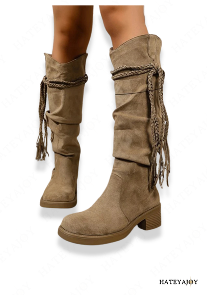Bottes Femme Suédine Beige | Céliane