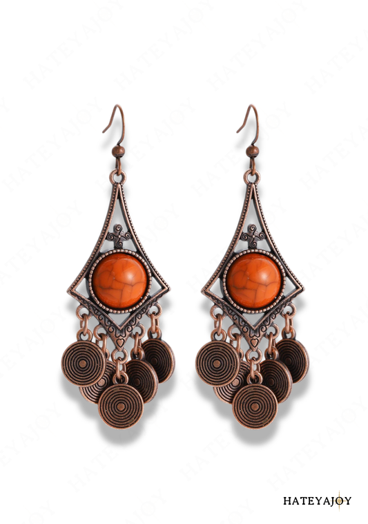 Boucles D'oreilles Pendantes En Cuivre | Etolya