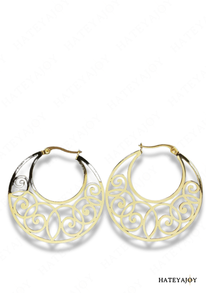 Boucles D'oreilles Indienne Gravée Mandala | Myndy