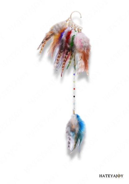 Boucles D'oreilles Longues Plumes Couleurs | Tribu
