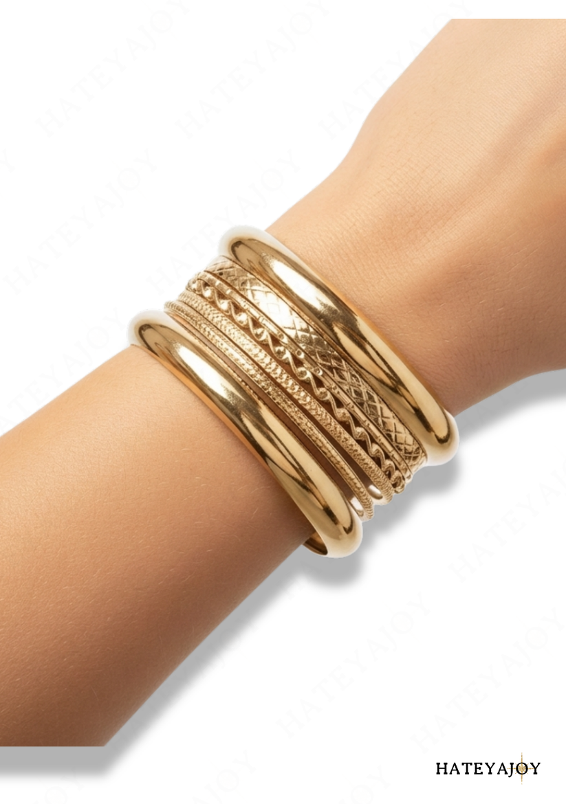 Ensemble Bracelets Dorés Clara