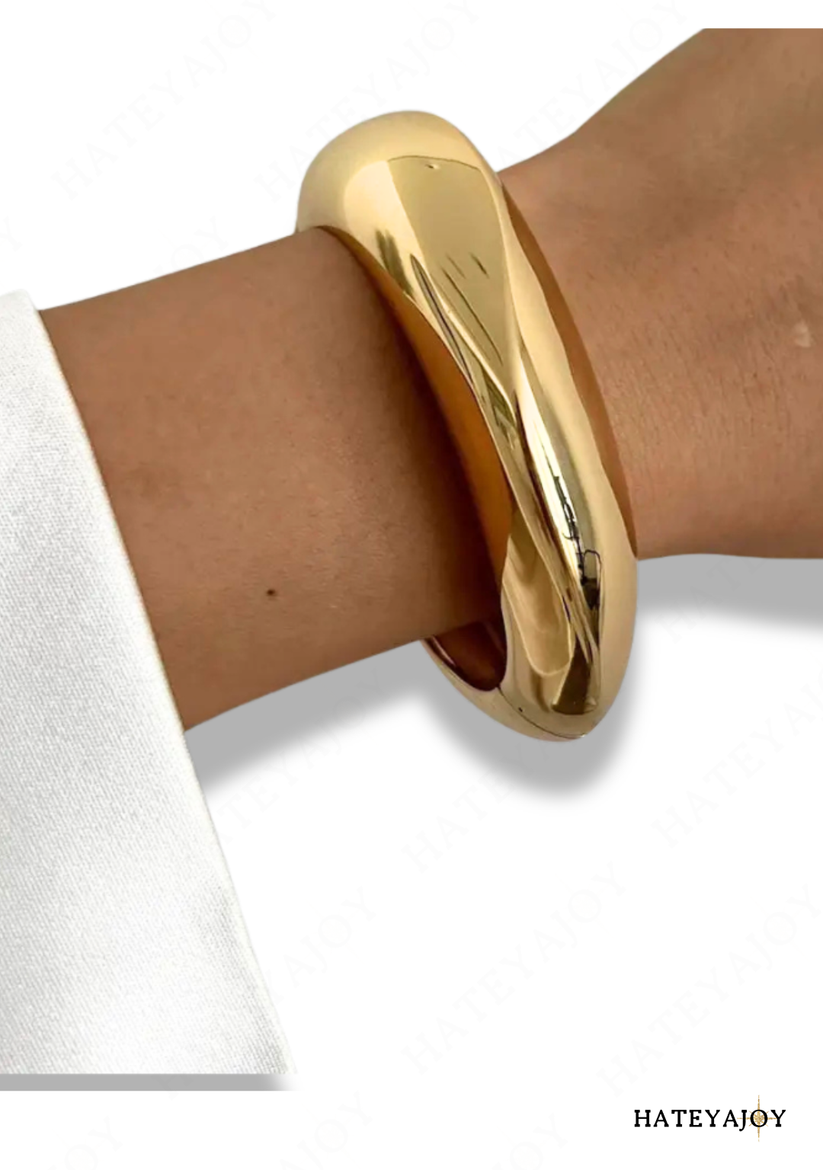 Gros Bracelet Jonc Doré Chic