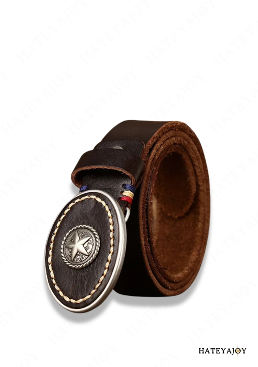 Ceinture Cuir Femme Boucle Ovale<br>Texas