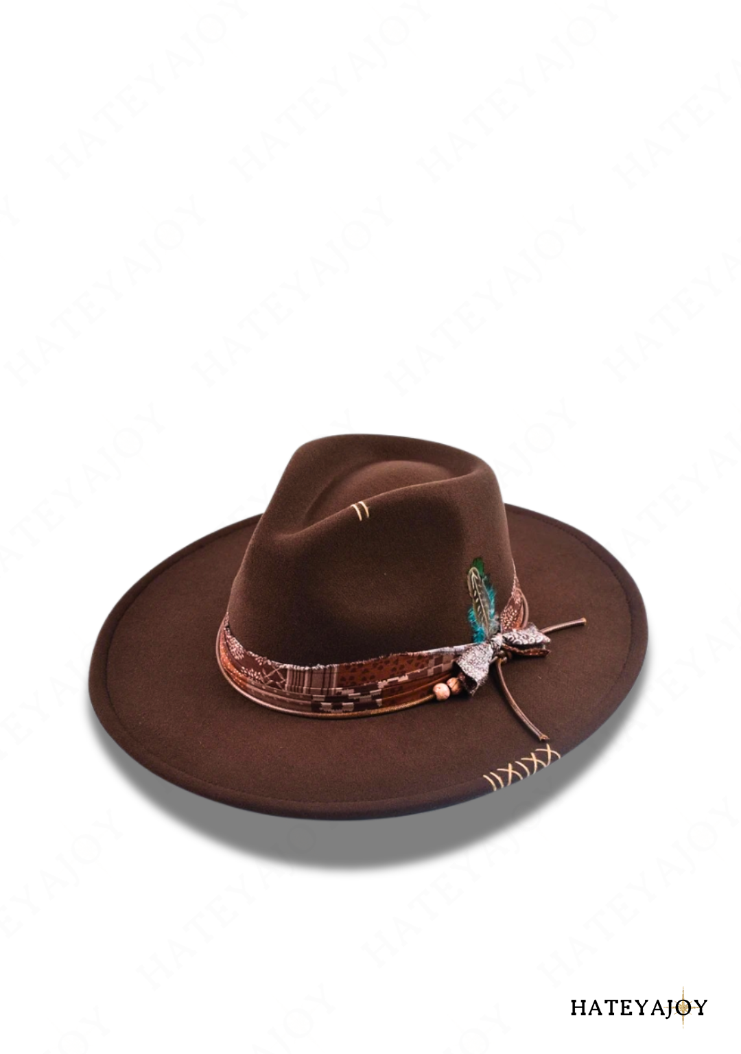 Chapeau Fedora Bohème Plumes Elybrown