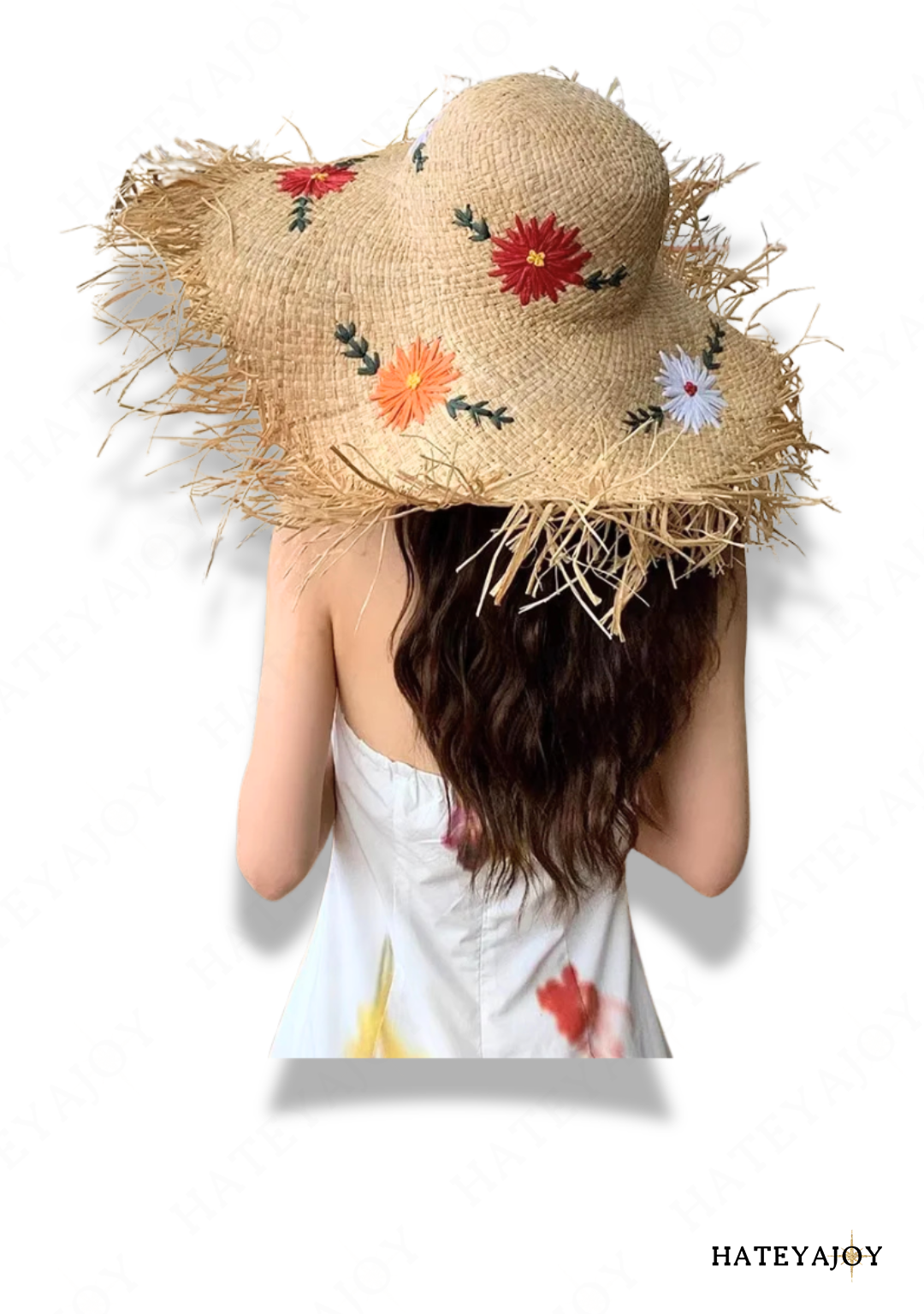 Chapeau De Paille Bord Efilé | Flora