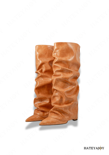 Bottes plissées femme Lisy
