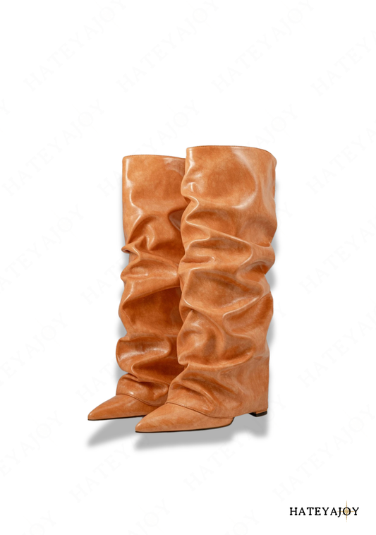Bottes plissées femme Lisy