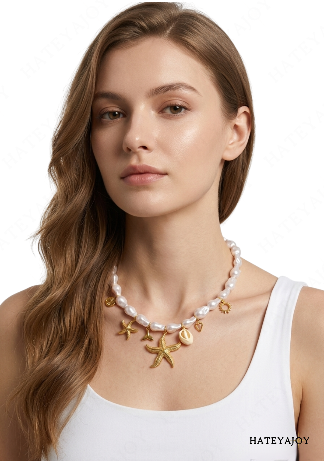 Collier Perles Coquillage Soleil<br>Sunny