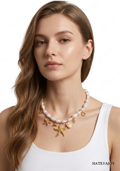 Collier Perles Coquillage Soleil<br>Sunny