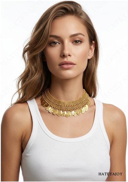 Collier Ras de Cou Pièces Bohème<br>Anyma