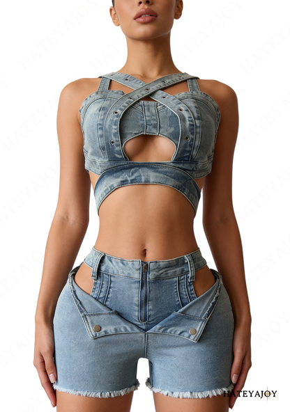 Combi Short Jeans Femme | Coy