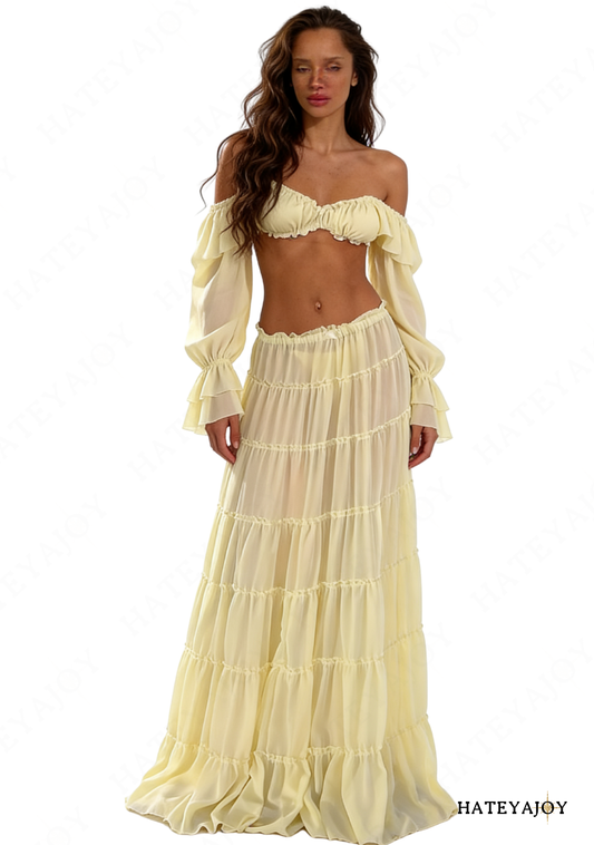 Ensemble Jupe Longue Crop Top | Estelle