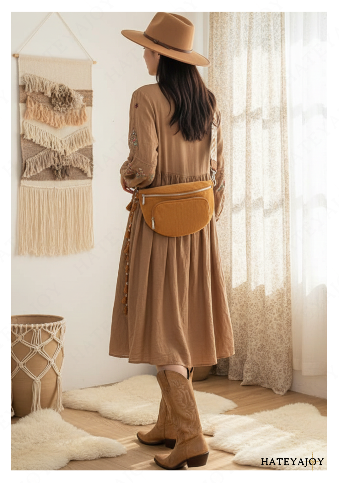 Sac Banane Femme Velours Côtelé<br>India