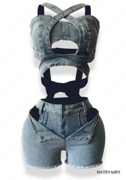 Combi Short Jeans Femme | Coy