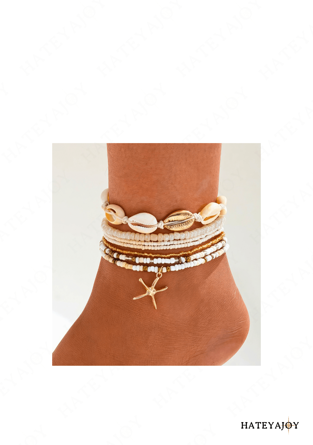 Bracelets Cheville Coquillages Perles Look Boho<br>Pastel