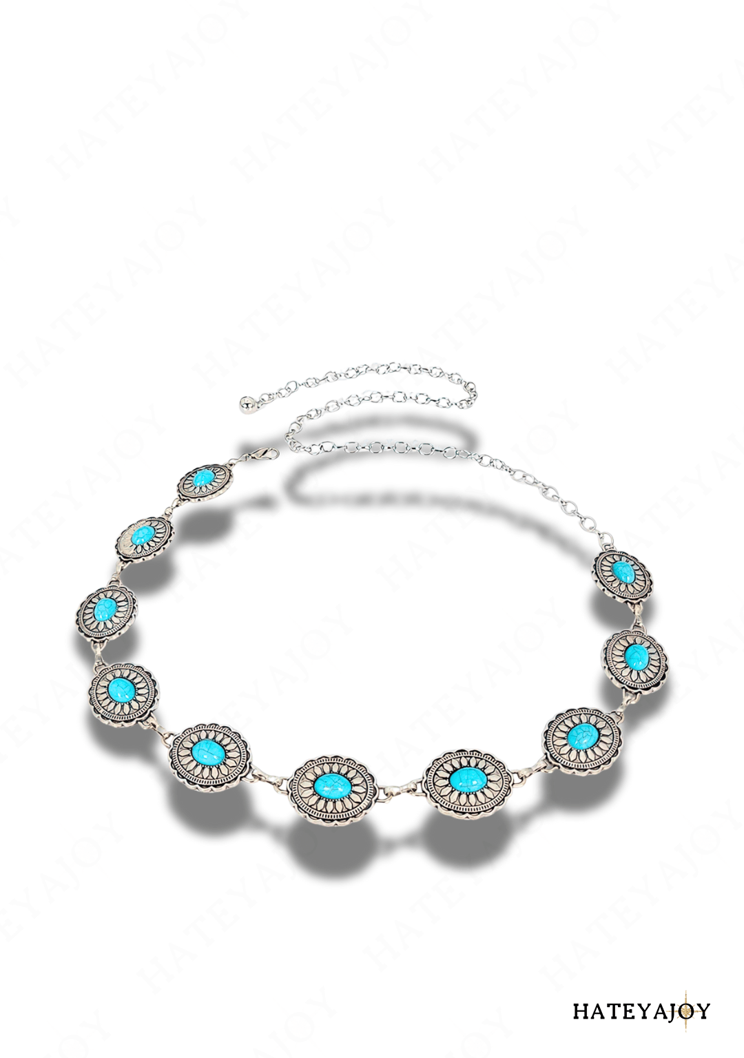 Ceinture Métal Pâquerette Turquoises<br>Ely