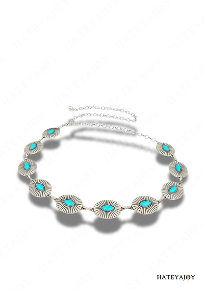 Ceinture Métal Soleil Turquoises Elfira