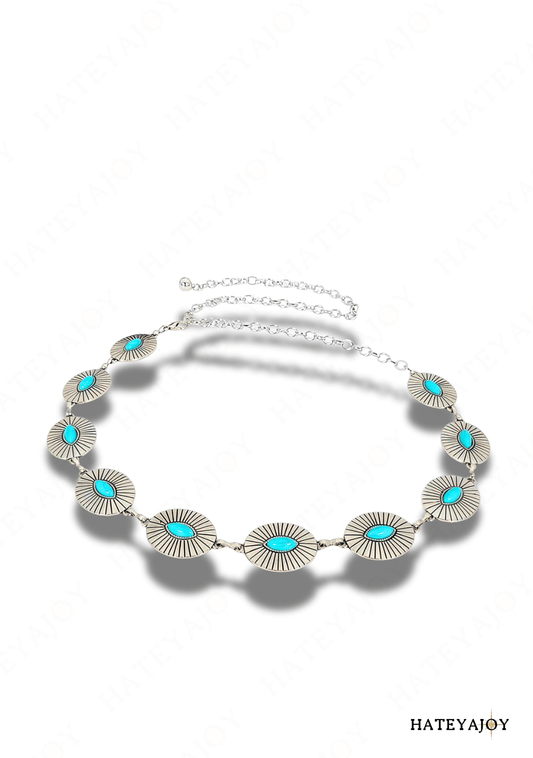 Ceinture Métal Soleil Turquoises<br>Elfira