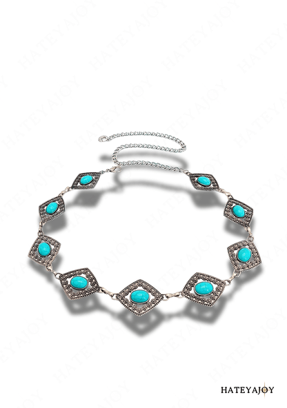 Ceinture Métal Triangle Turquoise Elora