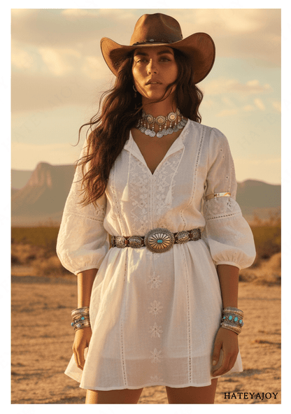 Ceinture Oeillets Turquoise CowGirl <br>Tiva