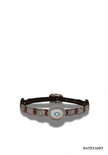 Ceinture Oeillets Turquoise CowGirl Tiva