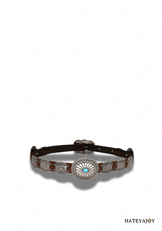 Ceinture Oeillets Turquoise CowGirl Tiva