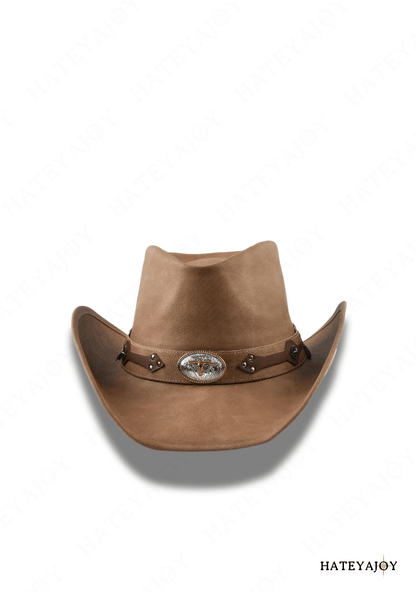 Chapeau Cowboy Western 100% Cuir Large Bord Boho<br>Austin