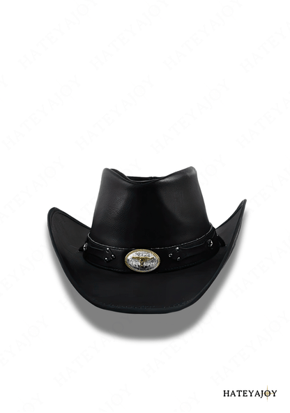Chapeau Cowboy Western 100% Cuir Large Bord Boho<br>Austin