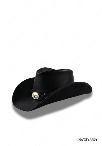 Chapeau Cowboy Western 100% Cuir Large Bord Boho<br>Austin