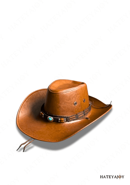Chapeau Western Similicuir Boho Cowgirl Cowboy<br>Tex