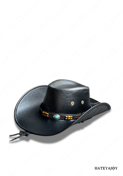 Chapeau Western Similicuir Boho Cowgirl Cowboy<br>Tex